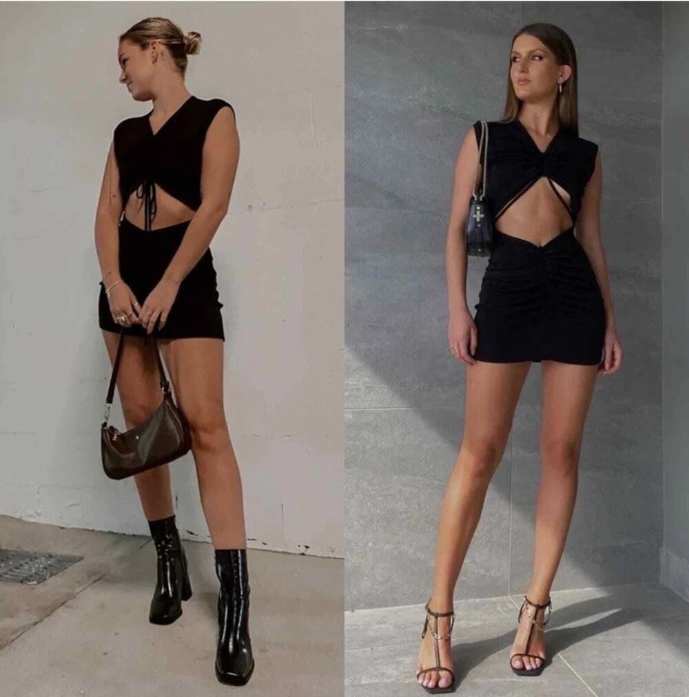 With Jean S Roxy Mini Dress Cutout Black